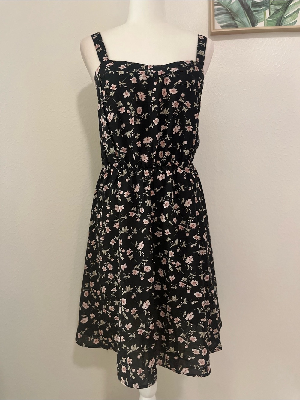 Shein Floral Dress Black/Pink Size 0XL